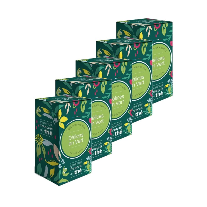 Lot 5x Thé Délices en Vert - 5 sachets - Boîte 10g