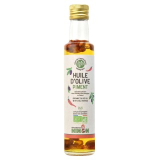 Huile d’olive extra vierge piment BIO - Bouteille 250ml