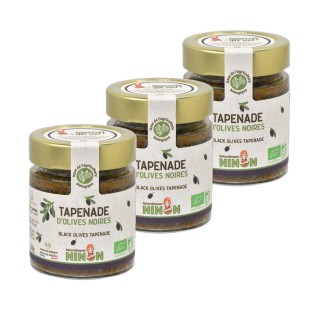 Lot 3x Tapenade d’olives noires BIO - Pot 130g