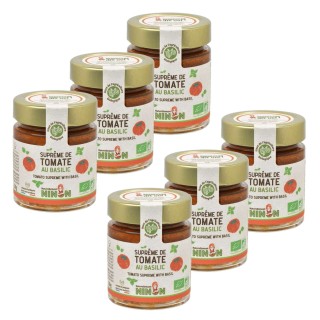 Lot 6x Suprême de tomates au basilic BIO - Pot 130g