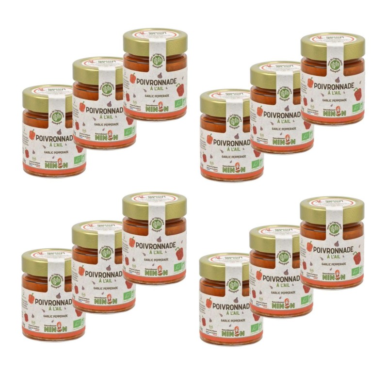 Lot 12x Poivronnade à l’ail BIO - Pot 130g