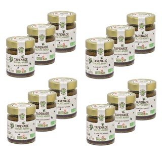 Lot 12x Tapenade d’olives noires BIO - Pot 130g