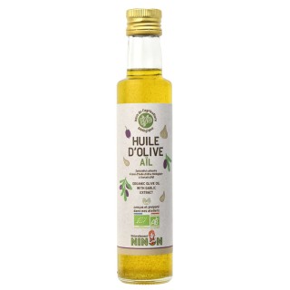 Lot 12x Huile d’olive extra vierge ail BIO - Bouteille 250ml