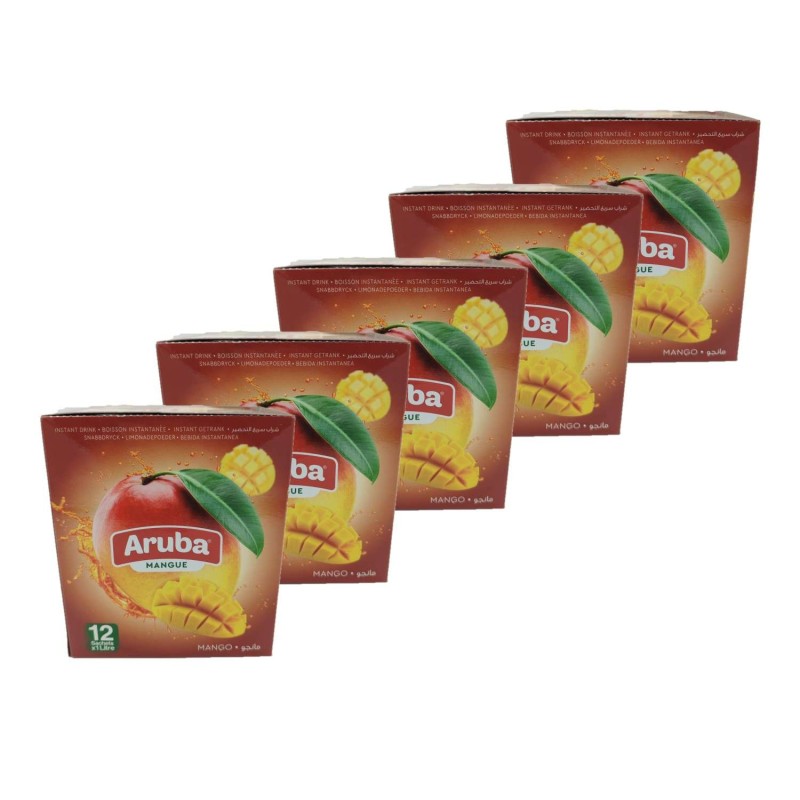 Lot 5x Boisson instantanée arôme mangue - 12 x 30g - Boîte 1,8kg