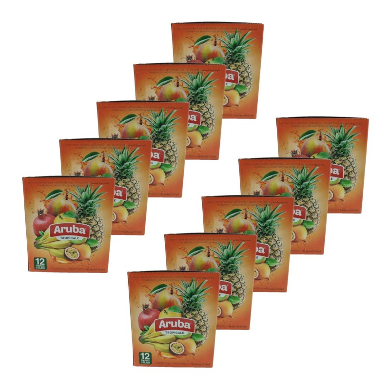 Lot 10x Boisson instantanée arôme tropical - 12 x 30g - Boîte 3,6kg