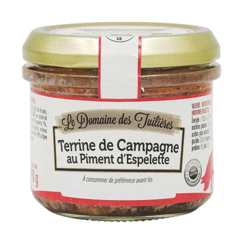 Terrine de campagne au piment d'Espelette - Bocal 90g