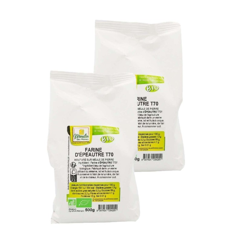 Lot 2x Farine d'épeautre BIO - Sachet 1kg