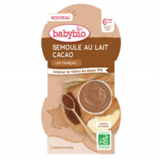 Lot 3x Bol semoule au lait cacao BIO - 2x100g - Pack 200g