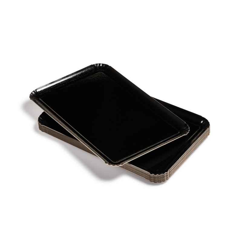 Lot de 25 plateaux traiteur noir - 42 cm x 28 cm
