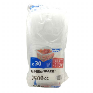 Lot de 30 boîtes hermétiques avec couvercle rentrant -1,5 L