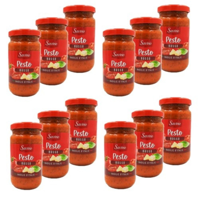 Lot 12x Sauce pesto rosso - Bocal 190g