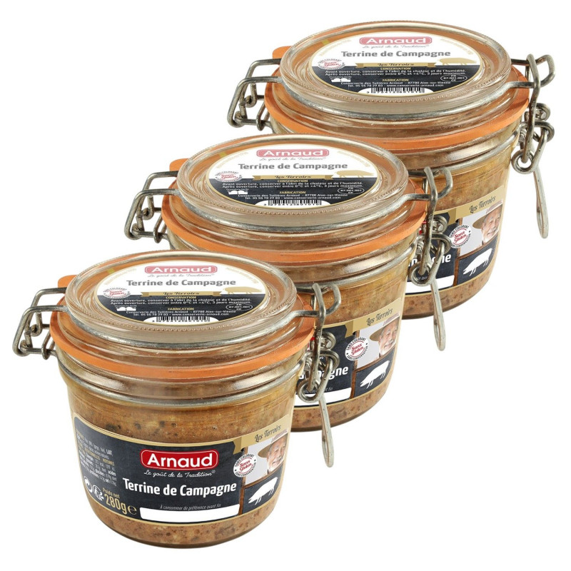 Lot 3x Terrine de campagne - Bocal 180g