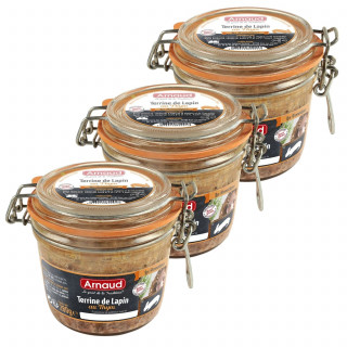 Lot 3x Terrine de lapin au thym - Bocal 280g