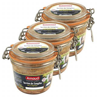 Lot 3x Terrine de sanglier au Cognac - Bocal 180g