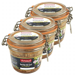 Lot 3x Terrine de cerf au Cognac - Bocal 180g
