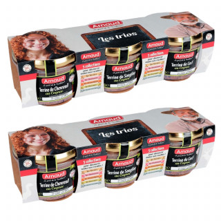 Lot 2x Assortiment de terrines au Cognac (chevreuil, sanglier et cerf) - Bocal 3 x 180g