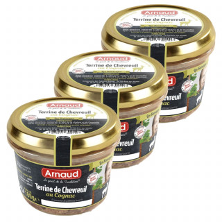 Lot 3x Terrine de chevreuil au Cognac - Bocal 180g