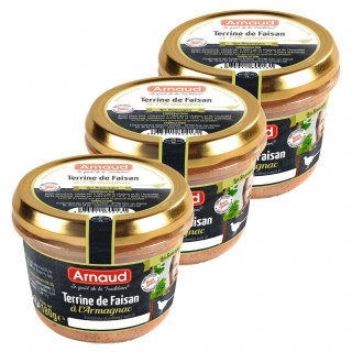 Lot 3x Terrine de faisan à l'Armagnac - Bocal 180g
