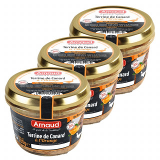 Lot 3x Terrine de canard à l'orange - Bocal 180g