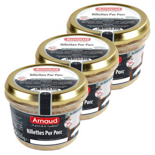 Lot 3x Rillettes pur porc - Bocal 180g