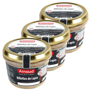 Lot 3x Rillettes de lapin - Bocal 180g