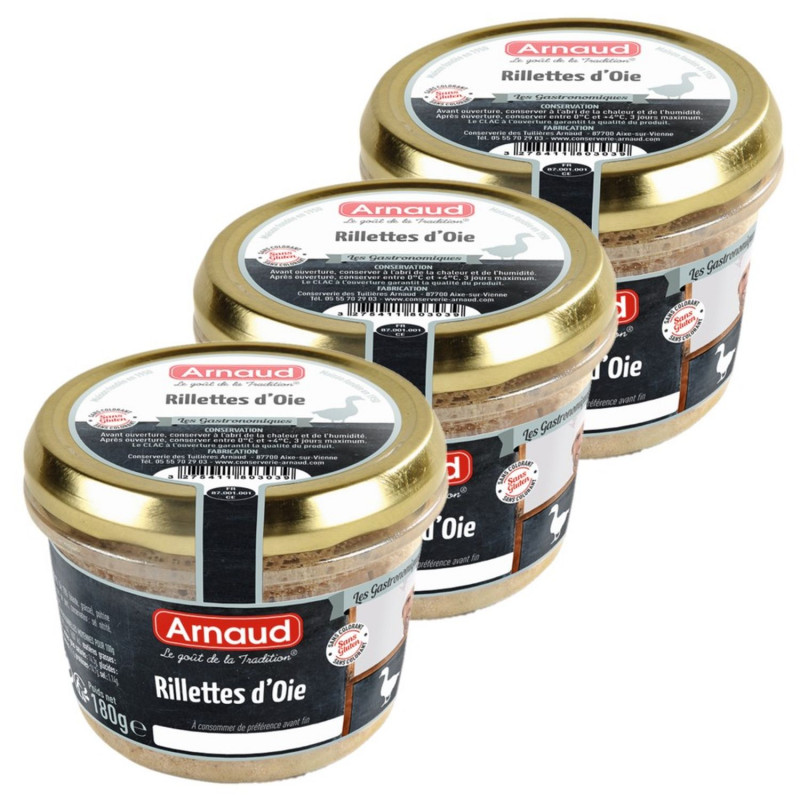 Lot 3x Rillettes d'oie - Bocal 180g