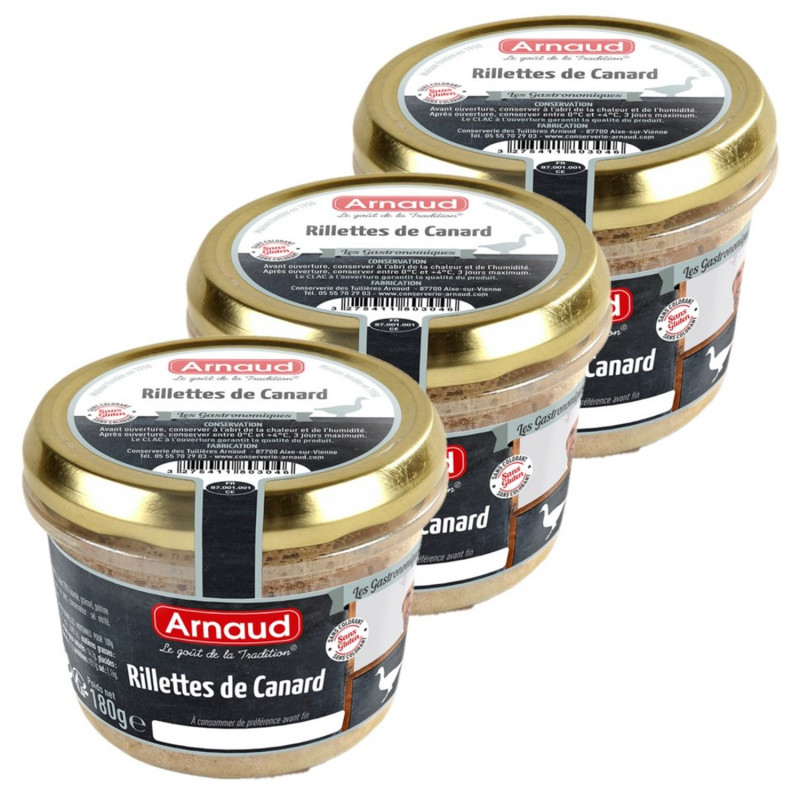 Lot 3x Rillettes de canard - Bocal 180g