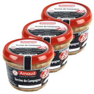 Lot 3x Terrine de campagne - Label Rouge - Bocal 180g