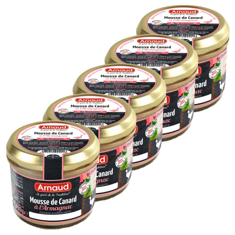 Lot 5x Mousse de canard à l'Armagnac - Bocal 90g