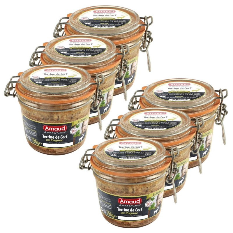 Lot 6x Terrine de cerf au Cognac - Bocal 180g