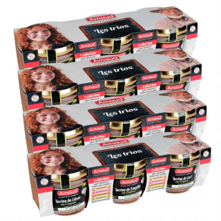 Lot 4x Assortiment de terrines au Cognac (lièvre, sanglier et cerf) - Bocal 3 x 180g