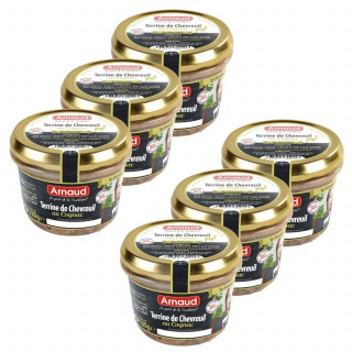 Lot 6x Terrine de chevreuil au Cognac - Bocal 180g