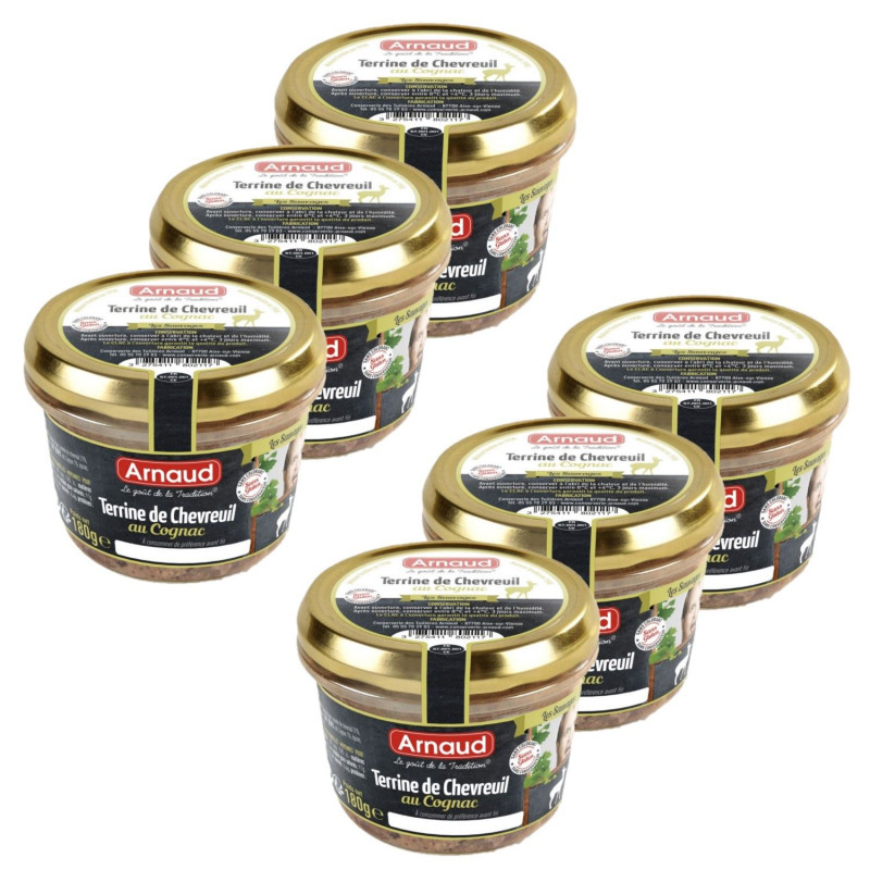 Lot 6x Terrine de chevreuil au Cognac - Bocal 180g