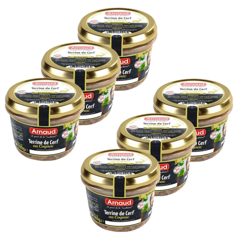 Lot 6x Terrine de cerf au Cognac - Bocal 180g