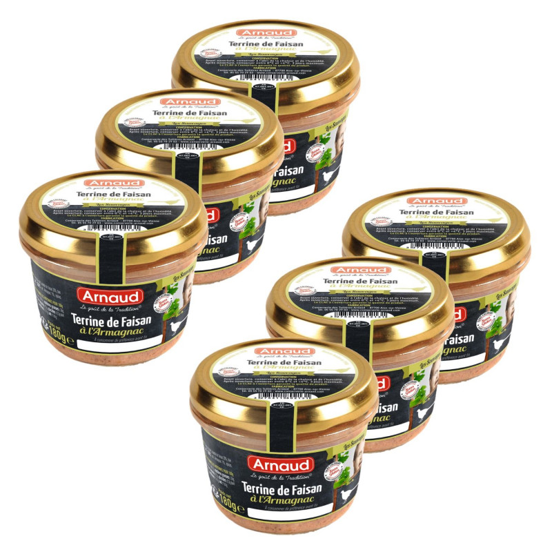 Lot 6x Terrine de faisan à l'Armagnac - Bocal 180g