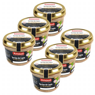Lot 6x Terrine de lapin à l'Armagnac - Bocal 180g
