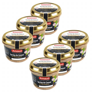 Lot 6x Terrine de canard à l'Armagnac - Bocal 180g