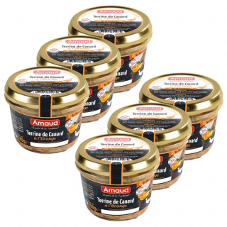 Lot 6x Terrine de canard à l'orange - Bocal 180g