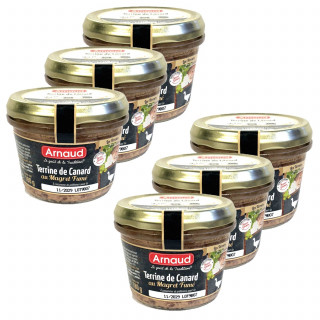 Lot 6x Terrine de canard au magret fumé - Bocal 180g