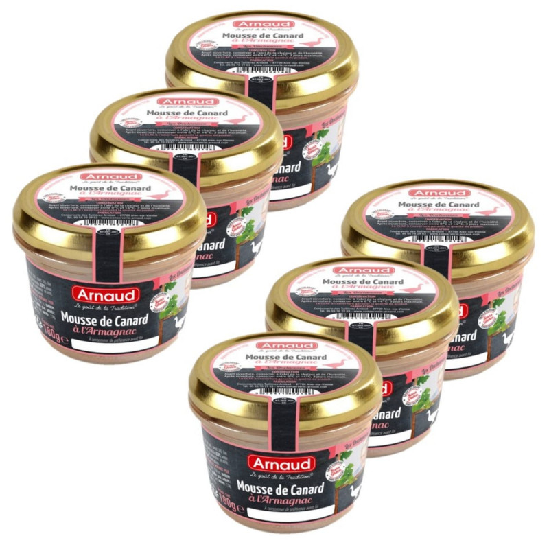 Lot 6x Mousse de canard à l'Armagnac - Bocal 90g