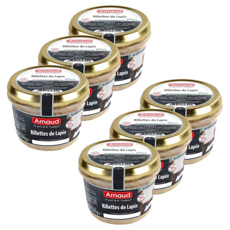 Lot 6x Rillettes de lapin - Bocal 180g