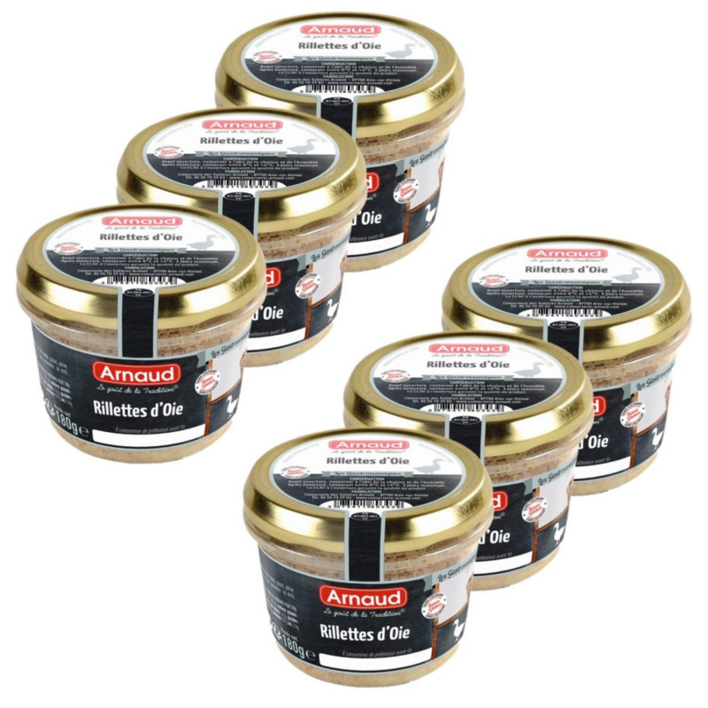 Lot 6x Rillettes d'oie - Bocal 180g