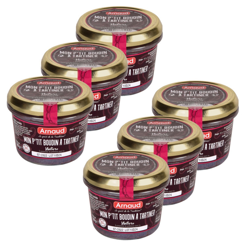 Lot 6x Mon p'tit boudin à tartiner nature - Bocal 180g