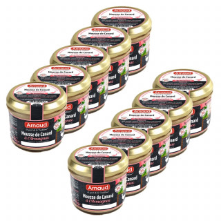 Lot 10x Mousse de canard à l'Armagnac - Bocal 90g