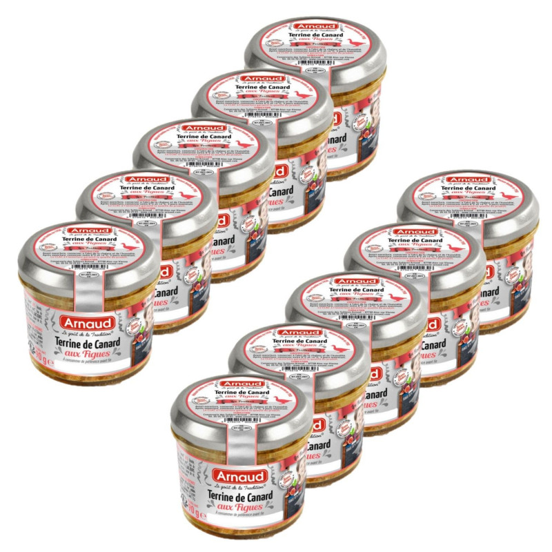 Lot 10x Terrine de canard aux figues - Bocal 90g
