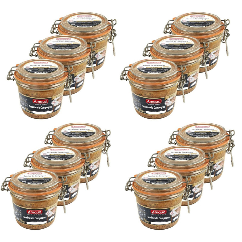 Lot 12x Terrine de campagne - Bocal 180g