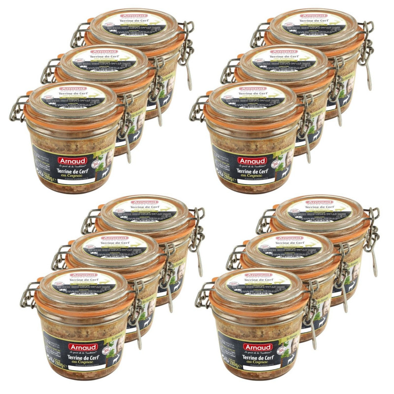 Lot 12x Terrine de cerf au Cognac - Bocal 180g