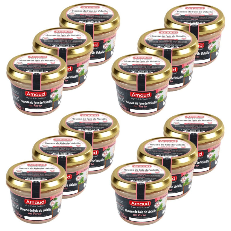 Lot 12x Mousse de foie de volaille au Porto - Bocal 90g