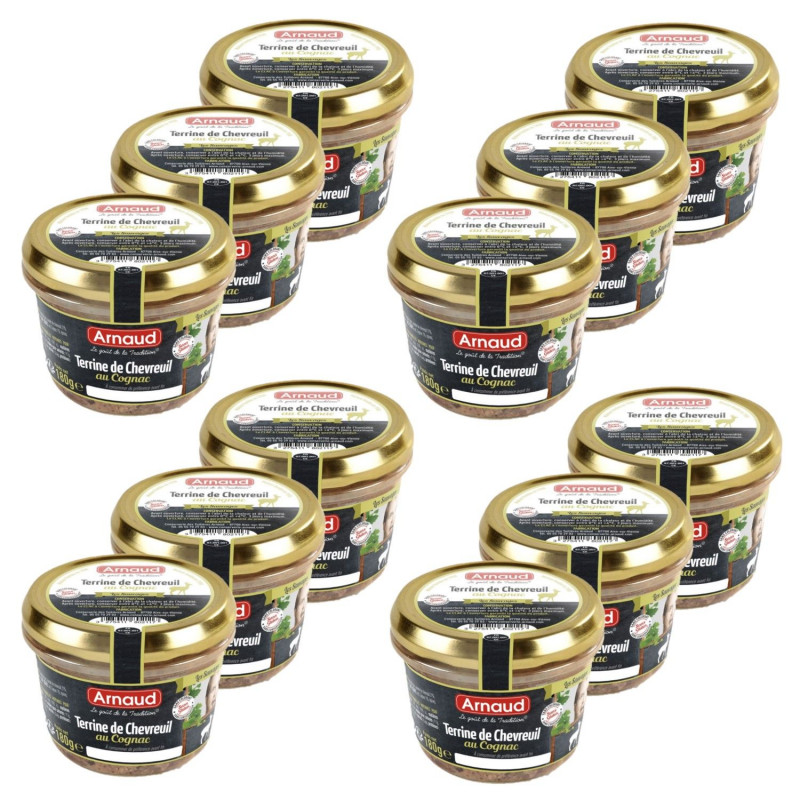 Lot 12x Terrine de chevreuil au Cognac - Bocal 180g