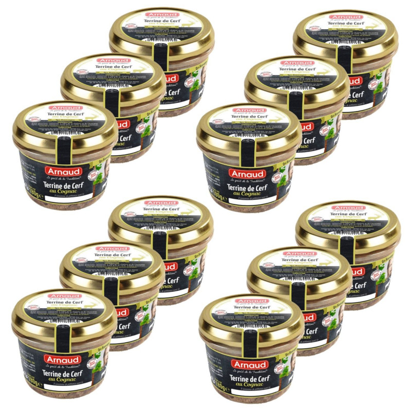 Lot 12x Terrine de cerf au Cognac - Bocal 180g